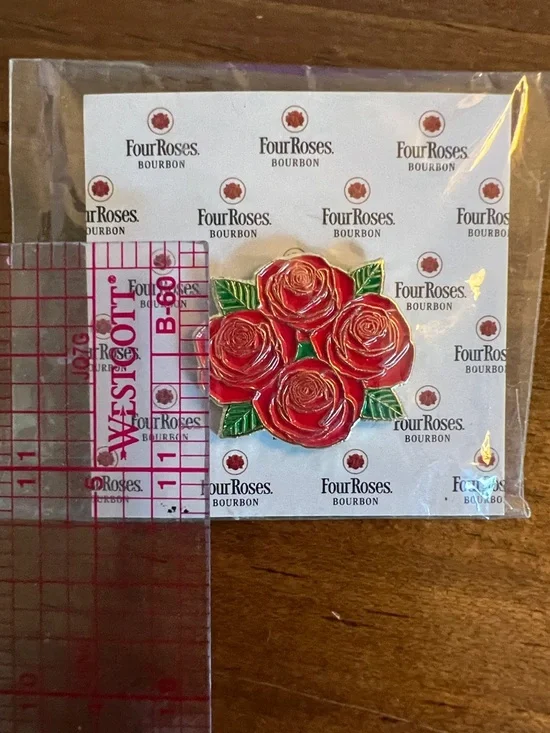 Four Roses Red Rose Enamel Pin - Picture 3 of 3